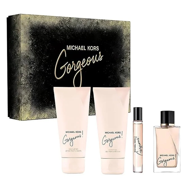 Gorgeous by Michael Kors for Women - 4 Pc Gift Set 3.4oz EDP Spray, 3.4oz Body Lotion, 3.4oz Shower Gel, 0.33 oz EDP Spray...