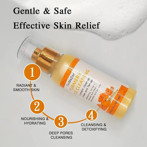Turmeric Facial Cleanser And Face Scrub Two Piece Set for Face & Body, Turmeric Skincare Set for Women - Product Image