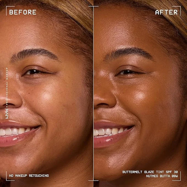 NYX PROFESSIONAL MAKEUP Buttermelt Glaze Soft Glow Skin Tint + SPF 30, Up To 12HR Wear, 08 Nutmeg Butta - Product Image