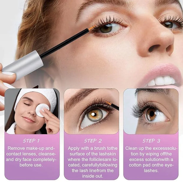 Premium Eyelash Growth Serum and Eyebrow Enhancer by Aomock, Lash Serum - 5ml,Lash Boost Serum for Longer, Fuller, Thicker...