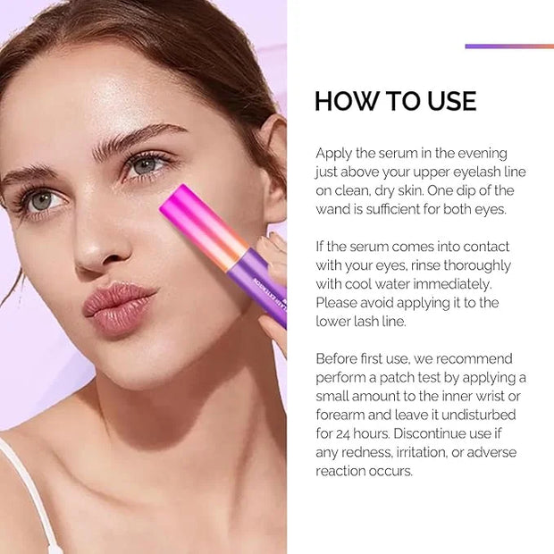 Eyelash Growth Serum(3ML), Eyelash Extension Serum with Natural Ingredients for Eyelash and Eyebrow, Thicker, Healthier an...