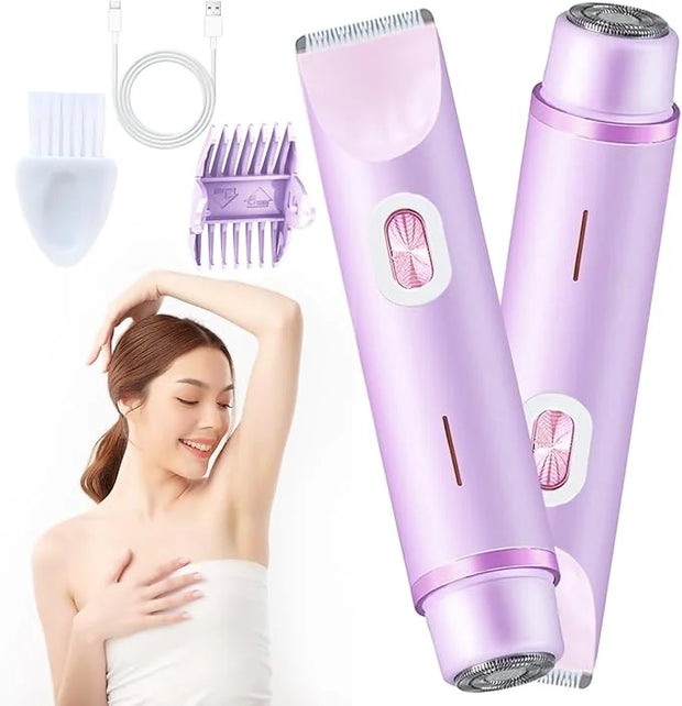 2025 New Electric Womens Shaver, 2-in-1 Body Shaver & Bikini Trimmer for Women, Waterproof Wet & Dry Use Body Hair Electri...