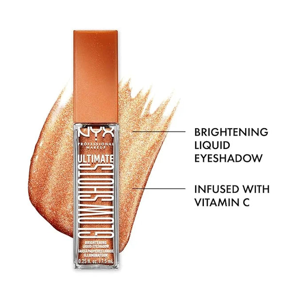 NYX PROFESSIONAL MAKEUP Ultimate Glow Shots, Liquid Eyeshadow, Long-Lasting Shimmer Eye Shadow with Vitamin C - Wow Cacao ...