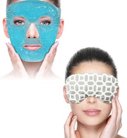 ZNÖCUETÖD Bundle of Cooling Face Mask Ice Face Mask for Puffy Face and Microwaveable Heat Eye Mask for Dry Eyes, Puffy Eye...