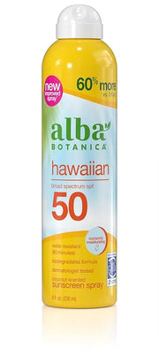 Alba Botanica Hawaiian Coconut Sunscreen, Spray Broad Spectrum SPF 50 Sunscreen, Water Resistant and Biodegradable 8 fl oz...