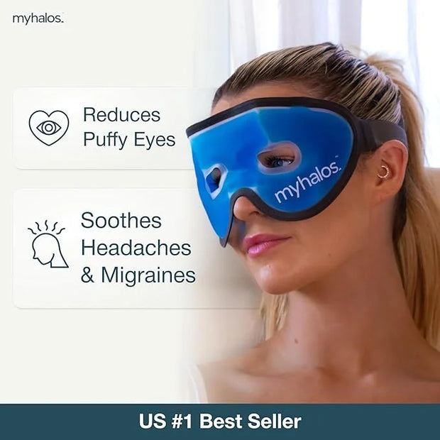 Cooling Eye Mask - Reusable Gel Eye Mask Cold Pack - Our Ice Eye Mask Soothes Puffy Eyes & Dark Circles - Relieve Your Hea...