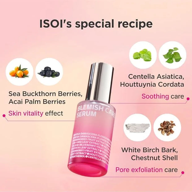 ISOI Blemish Care Up Serum Gift Set, Korean Skin Care for Hydration & Radiance – Full Size or 5-Step Travel Kit Options (5...