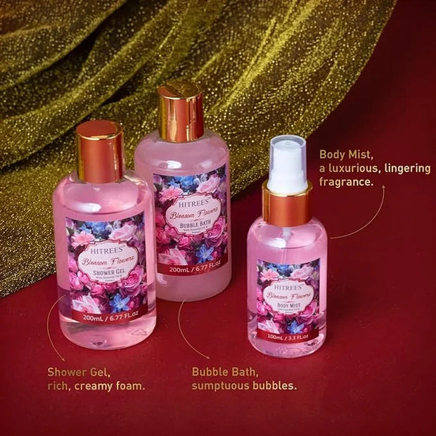 Spa Gift Basket for Women, ROSE & JASMINE Friendship Gifts Women, Tote Bag, Shower Gel, Hand & Body Cream, Hitrees Bath Gi...