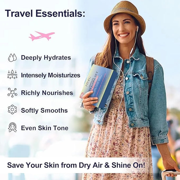 Hydrating Skin Care Set Kit,Travel Friendly Skincare Teens Kids Women Facial Skin Care Routine Kit Products,Gentle Skin Ca...