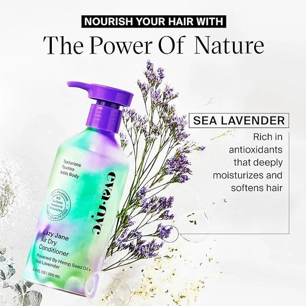 EVANYC Lazy Jane Air Dry Hair Conditioner, 8.8 fl oz, Vegan and GMO-Free, Anti Frizz Hair Products for Women, Natural Text...