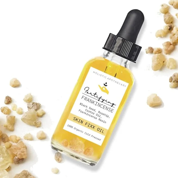 Fortifying Frankincense Resin Infused 100% Organic Black Seed, Rosehip & Castor Oils for Face Miracle Anti-Aging Facial Mo...