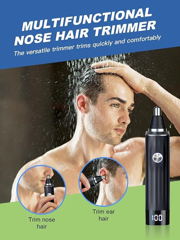 LED Display Ear and Nose Hair Trimmer Clipper for Men Women,2025 Rechargeable 2 in 1 Professional Painless Eyebrow & Facia...