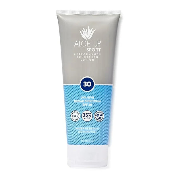 Aloe Up Sport Sunscreen Lotion SPF 30 - Broad Spectrum UVA/UVB Sunscreen Protector for Face and Body - With Hydrating Aloe...