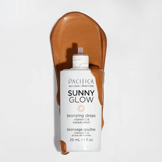 Pacifica Sunny Glow Liquid Face Bronzer Drops - Face Makeup Bronzing For Face & Cheeks for Instant Sun-Kissed Glow - Vitam...