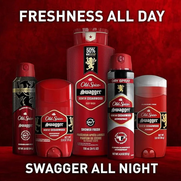 Old Spice Refreshing Body Wash for Men, 3X Defense, 24/7 Shower Fresh with Long Lasting Scent, Red Collection, Swagger wit...