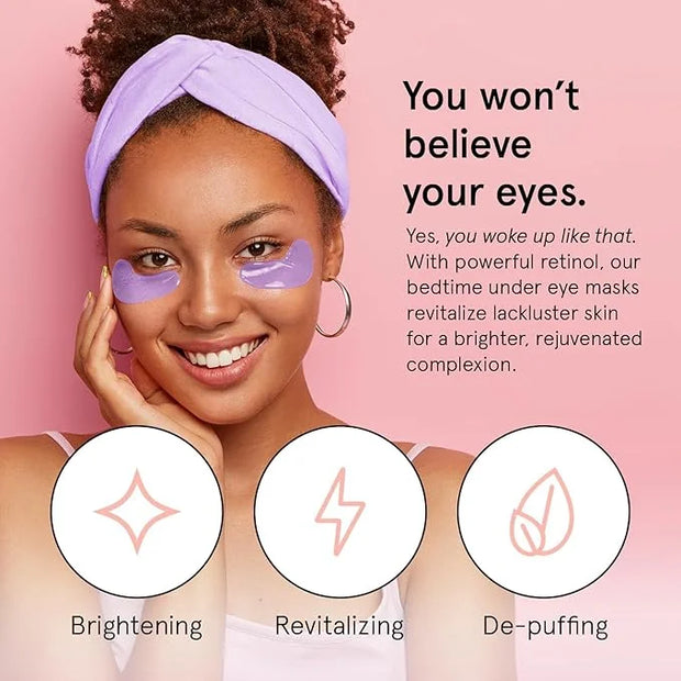 grace & stella Under Eye Patches for Puffy Eyes and Dark Circles (Retinol, 24 Pairs) Restoring Gel Under Eye Masks with Hy...