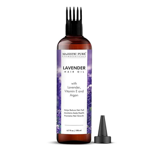 Majestic Pure 100% Pure Lavender Oil with Vitamin E for Hair Care, Strengthening, Nourishing, and Volumizing Formula with ...