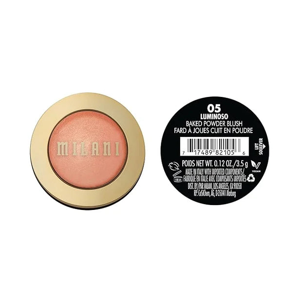Milani Baked Blush, Powder Blush for Cheeks, Cruelty Free Makeup - Shape, Contour & Highlight Face for a Shimmery or Matte...