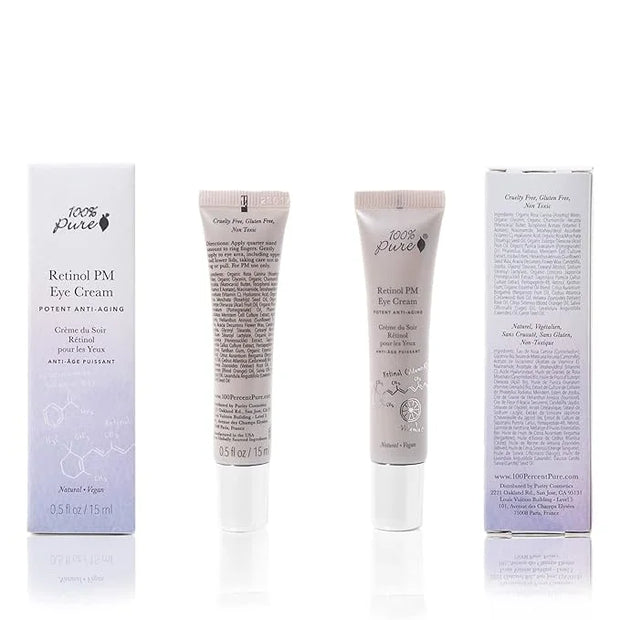 100% PURE Retinol Eye PM Cream, Anti-Aging Eye Cream for Wrinkles, Pure Retinol Cream, Wrinkle Cream Promotes Collagen (0....