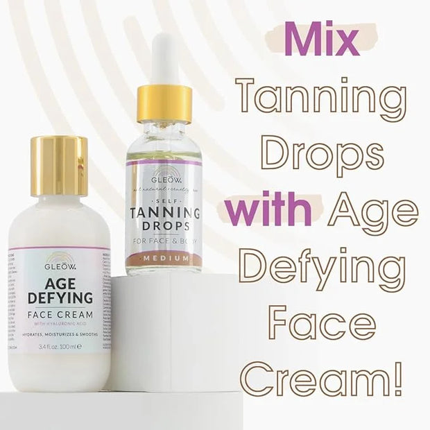 Face Self Tanner Drops with Revitalizing Cream, Self Tanning Drops for Face, Face Tanner Bronzing Drops, Face Tanning Drop...