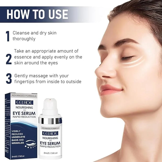 Rapid Reduction Eye Serum, Anti Aging Serum Visibly Reduces Under-Eye Bags, Sunlit Rose- Satin Finish, Nourishing Eye Seru...