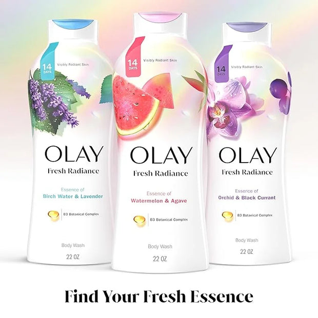 Olay Body Wash for Women, Fresh Radiance, Refreshing & Renewing, Made with Plant Based Cleansers, B3 Botanical Complex, Fo...