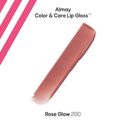 Almay Color & Care Hydrating Lip Gloss, Soft Natural Hues, Prebiotic Complex, Hyaluronic Filling-Sphere Technology, 200 Ro...
