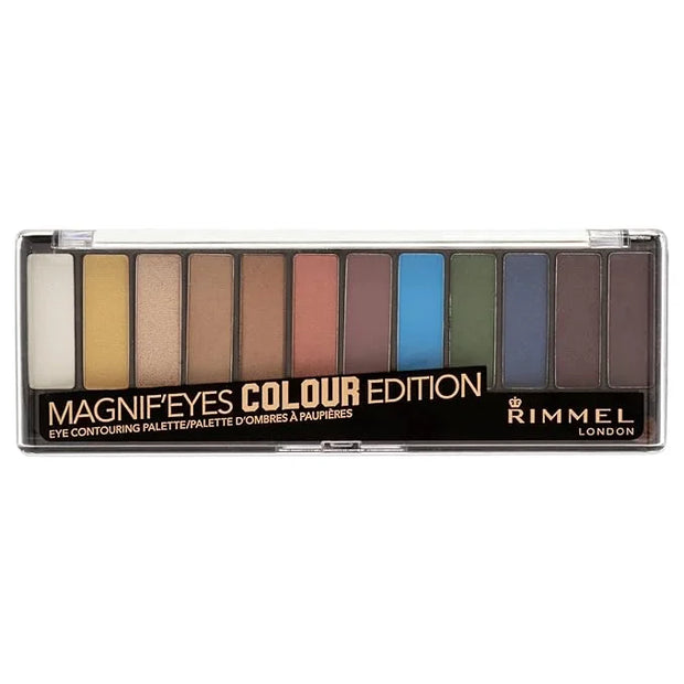 Rimmel London Magnif'Eyes Eyeshadow Palette, 12 Shades, Blendable Formula, Versatile, 004, Colour, 0.5oz - Product Image