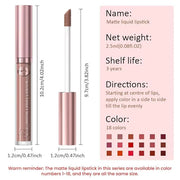 Matte Liquid Lipstick,Light Brown Liquid Lip Stains, Long Lasting Waterproof Lip Gloss Makeup, Velvet Non-Stick Cup Lips S...