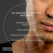 Advanced Clinicals 10% Glycolic Acid + Lactic Acid Body Lotion Moisturizer + AHA Glycolic Acid Face Serum 2pc Exfoliating ...