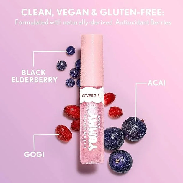 COVERGIRL Clean Fresh Yummy Gloss - My Strawbooty + Eye Enhancer, Intense Black, 3D Mascara - Product Image