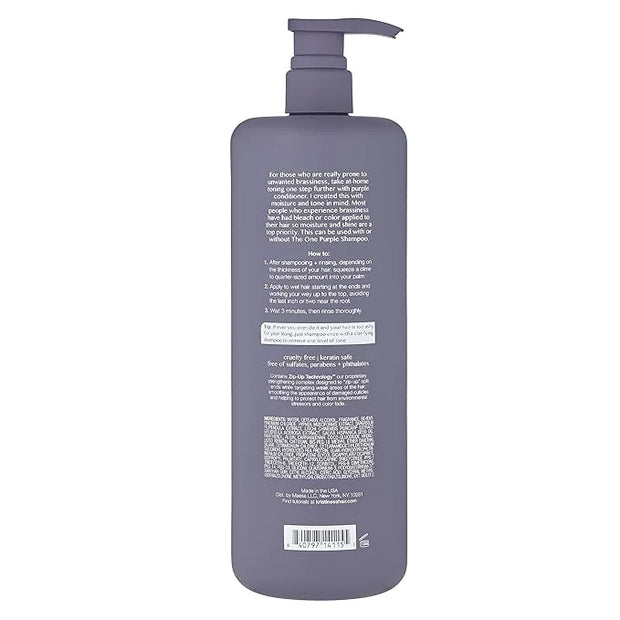 Kristin Ess Hair The One Purple Conditioner - Toning for Blonde Hair, Neutralizes Brass + Yellow Tones, Moisturizing Condi...