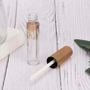 10 pcs Empty Lip Gloss Tubes, Transparent and Glod Plastic Lip Gloss Tube Containers DIY Lipstick Balm Travel Makeup Trans...