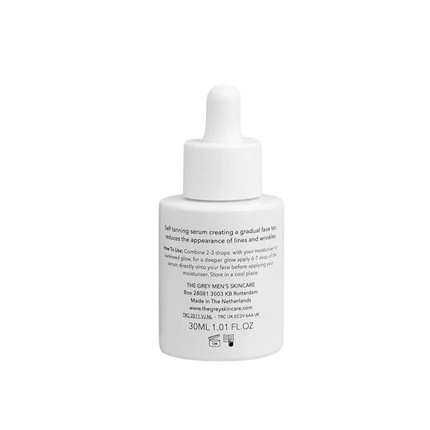The Grey Self Tanning Serum for Men | Anti Aging Self Tan Drops Reduces Appearance of Fine Lines & Wrinkles Moisturizes Bl...