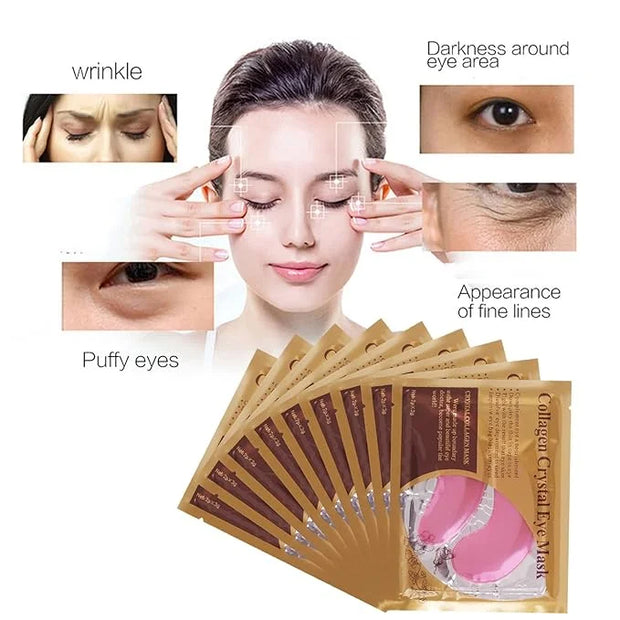 30PCS Lip Masks Sheet Moisturizing Crystal Collagen Pink Under Eye Mask Gel,Christmas Gift for Women Anti-Aging Eye Patche...