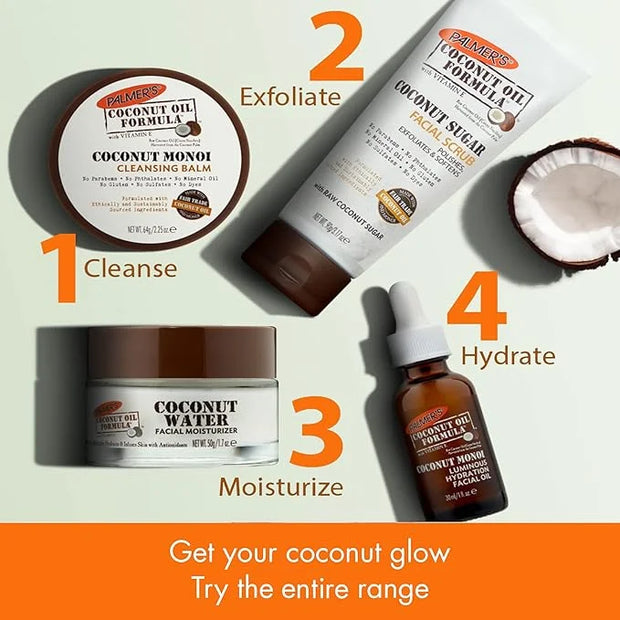 Palmer's Face Oil + Face Scrub, Coconut Oil Formula with Vitamin E Skin Care Bundle, Made with Fair Trade Coconut Oil & Mo...