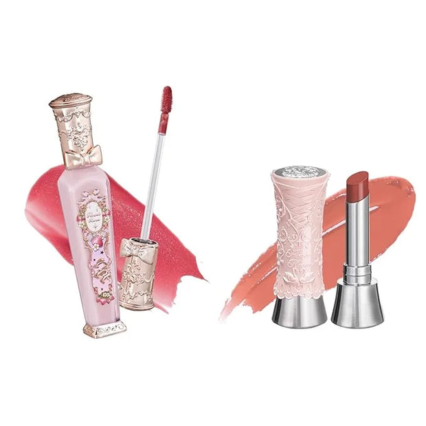 Flower Knows Violet Strawberry Rococo Glitter Lip Gloss G02 Rasberry Booze+Swan Ballet Shine Solid Lip Gloss Stick B01 Lit...