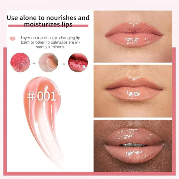 Hydrating Lip Glow Oil, Moisturizing Lip Glow Oil, Nourishing Glossy Transparent Lip Oil, Plumping Lip Oil, Lip Balm, Non-...