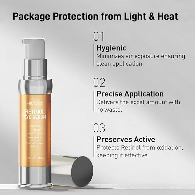 Retinol Eye Cream for Anti-Aging & Wrinkles - Firming & Repair Under Eye Serum with Retinol, Niacinamide, Hyaluronic Acid,...