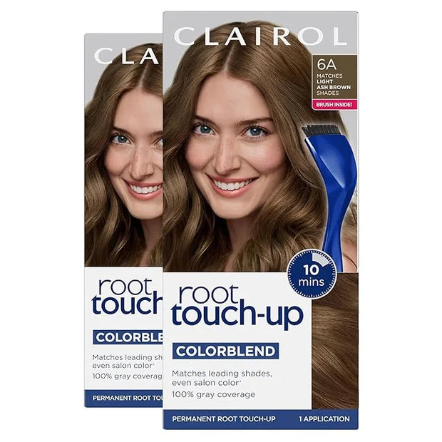 Clairol Root Touch-Up by Nice'n Easy Permanent Hair Dye, 6A Light Ash Brown Hair Color, Pack of 2 - Product Image