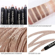 8Pcs Cream Eye Shadow Brightener Stick Makeup Set, Champagne Pearl Taupe Bronze Cocoa Stone Putty Smoky Amethyst Shimmer M...