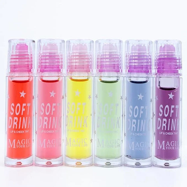 91 Bundle Magical Mood Color Changing Lip Tint Set of 6 Roll On Lipgloss Dewy Finish, Non-Sticky Finish, Water Tint Moistu...