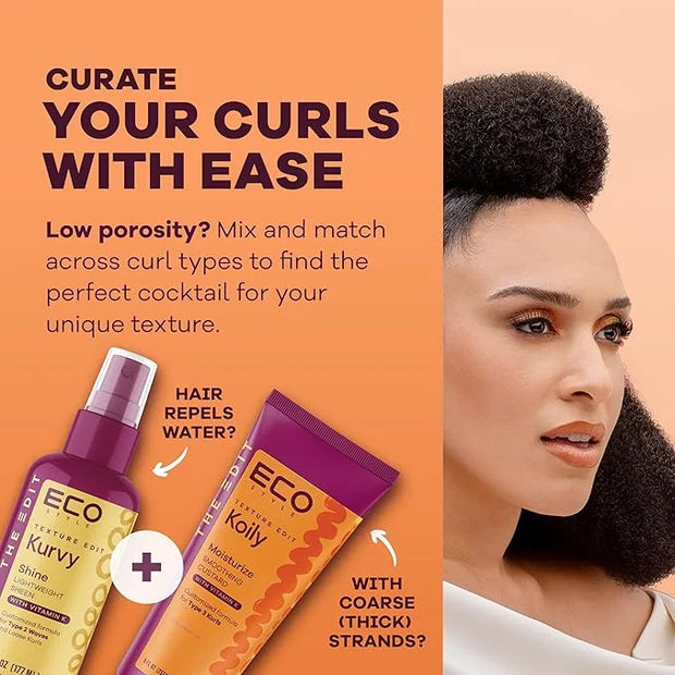 Eco Style, Texture Edit, Koily Moisturize Smoothing Butter for Type 4 curly hair - A sulfate-free, ultra-rich curly hair c...