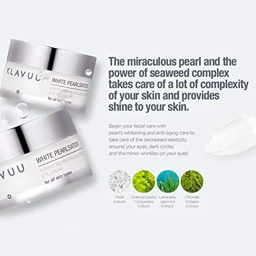 KLAVUU PEARLSATION Enriched Pearl Eye Cream – Face Moisturizer, Niacinamide, Enhances Skin Elasticity, Dark Circles Under ...