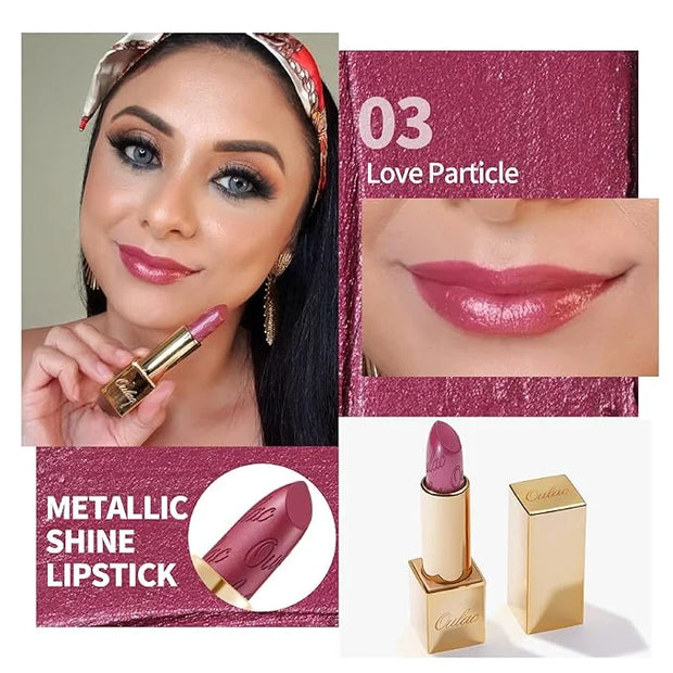 Oulac Metallic Lipstick Set- Dark Lipcolor with Moisturizing Formula, Vegan Beauty, Full-Coverage Lip Color, Christmas Gif...