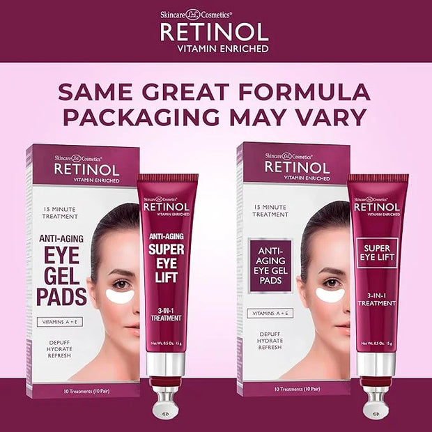 Retinol Anti-Aging Eye Gel Pads – Soothing Vitamin A Reduces Puffiness & Refreshes the Under Eye Area + Retinol Super Eye ...
