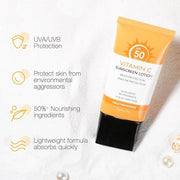 NEUTRIHERBS Sunscreen Tinted SPF 50 for Face & Body, PA++++ Sunblock Lotion, Broad Spectrum, Vitamin E and Vitamin C Face ...