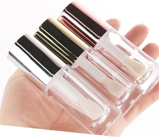 COSIDEA 14pcs Empty 6ml big doe foot wand Chunky lip gloss tubes for DIY lipgloss,Pink round lipgloss containers tubes wit...