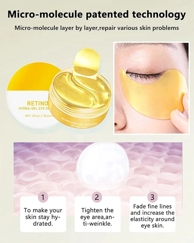 Under Eye Patches (60Pcs) - Upgraded Eye Mask Retinol & Collagen, Eye Treatment Mask, Under Eye Bag Treatment, Eye Masks f...