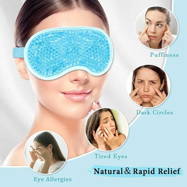 Cooling Eye Mask and Silky Sleep Mask 4 Packs for Man Women for Sleeping Frozen Ice Eye Mask Cold Warm Compress Dark Circl...